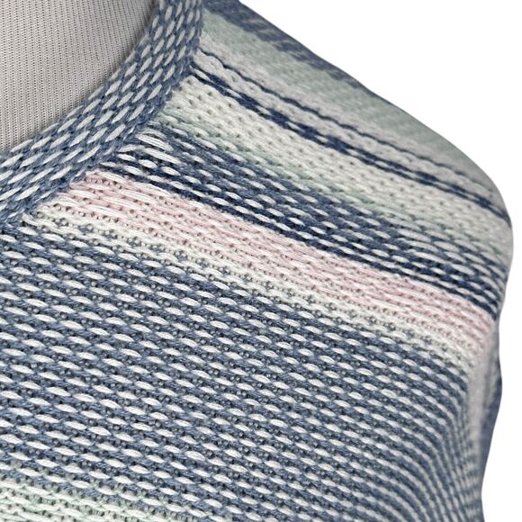 Faherty High Tide Sweater Women's XS Todos Santos Blue Pink Relaxed Fit Stripe - Picture 2 of 9
